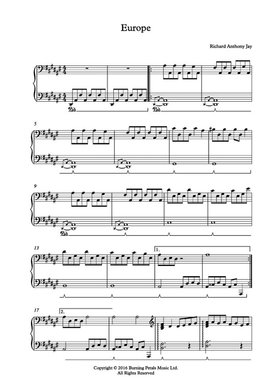 EUROPE - Piano Sheet Music PDF