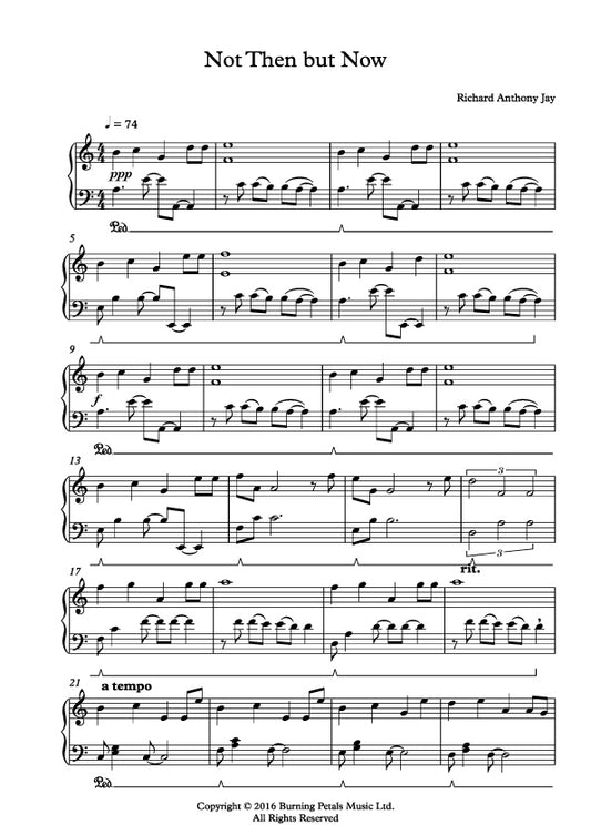 NOT THEN BUT NOW - Piano Sheet Music PDF