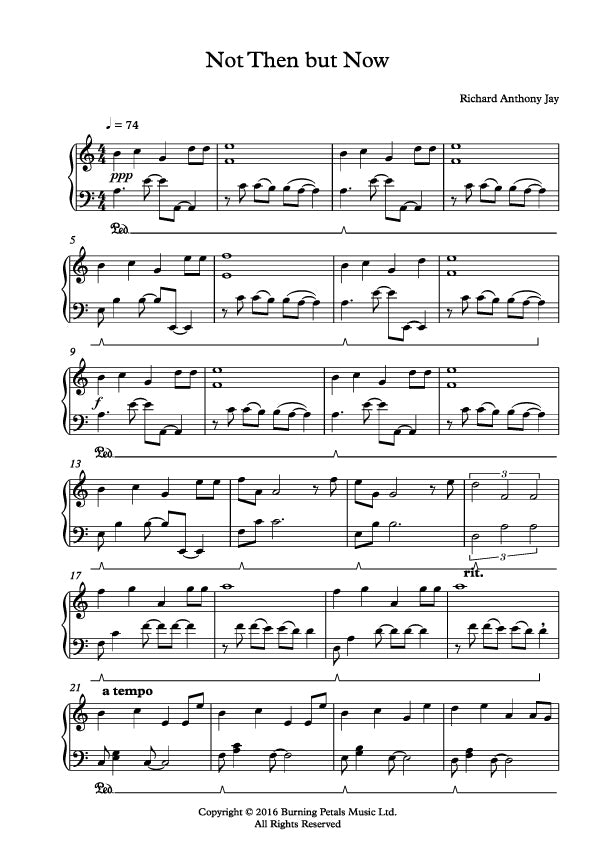 NOT THEN BUT NOW - Piano Sheet Music PDF