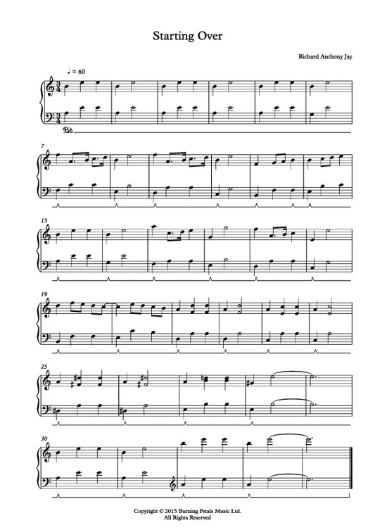 STARTING OVER - Piano Sheet Music PDF