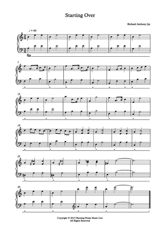 STARTING OVER - Piano Sheet Music PDF