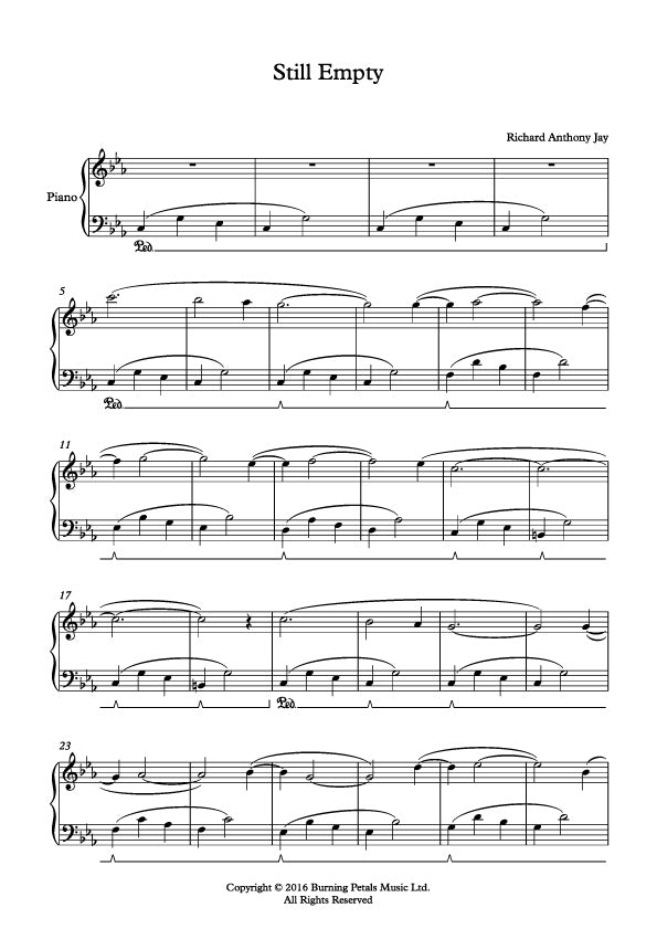 STILL, EMPTY - Piano Sheet Music PDF