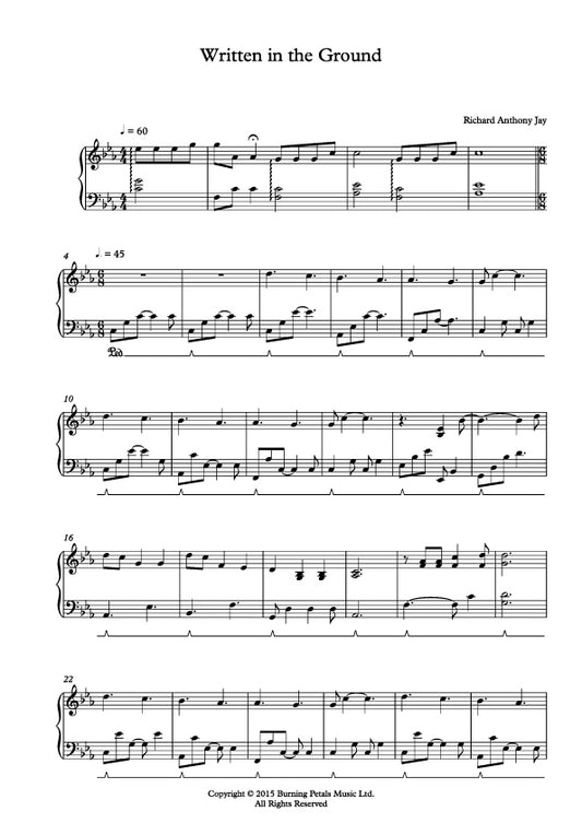 WRITTEN IN THE GROUND - Piano Sheet Music PDF