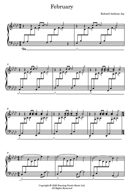FEBRUARY - Piano Sheet Music PDF
