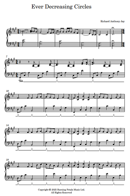 EVER DECREASING CIRCLES - Piano Sheet Music PDF